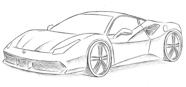 Феррари рисунок карандашом