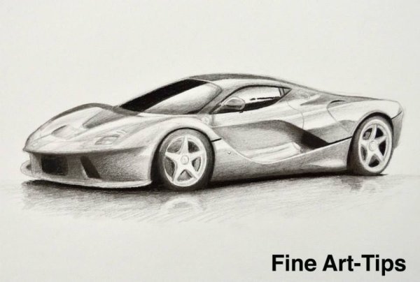 Машина Феррари карандашом