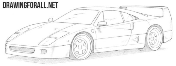 Феррари ф40 карандашом