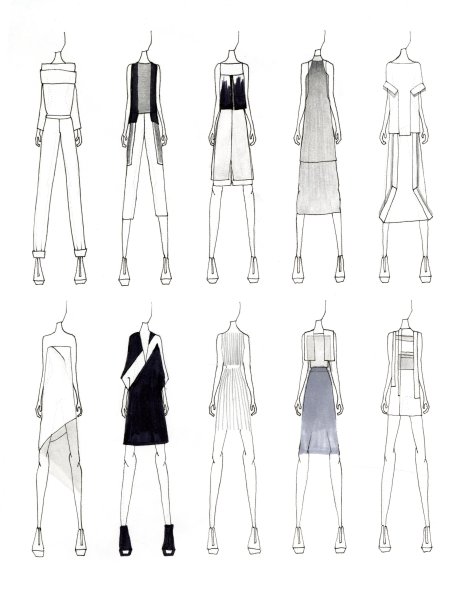 Зарисовки моделей одежды