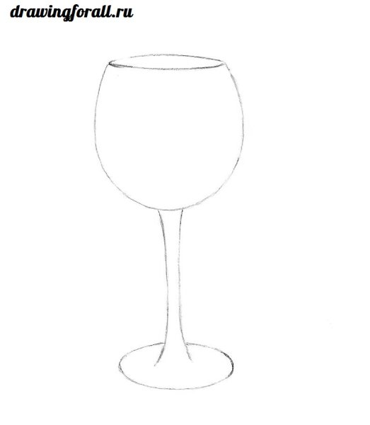 Бокал рисунок карандашом