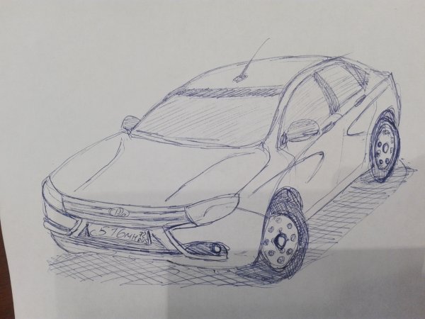 Лада Веста нарисовать