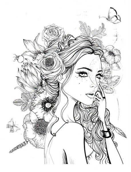 Раскраски антистресс девушки