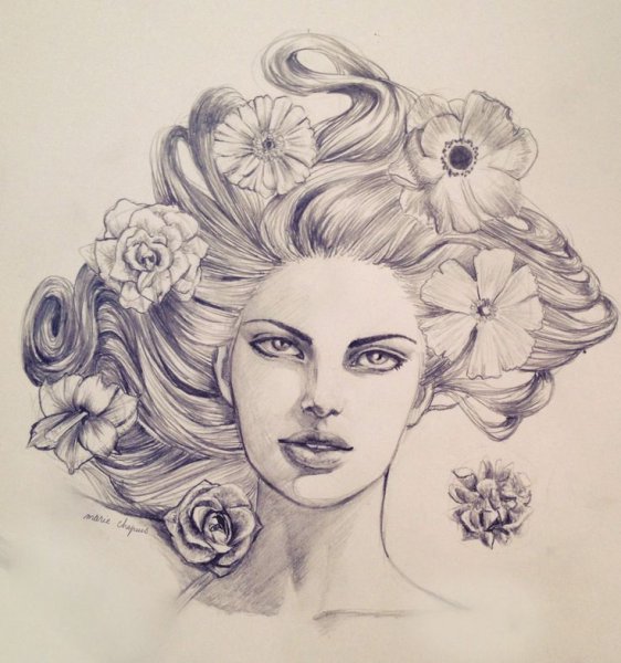 Образ девушки карандашом