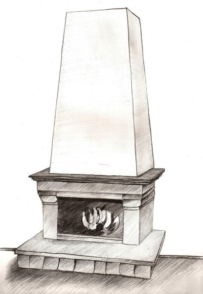 Камин рисунок карандашом