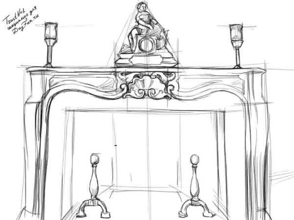 Рисунок камина