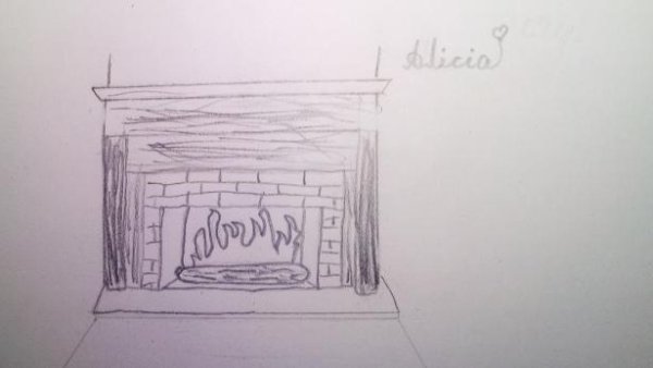 Камин рисунок карандашом