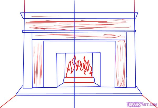 Камин рисунок