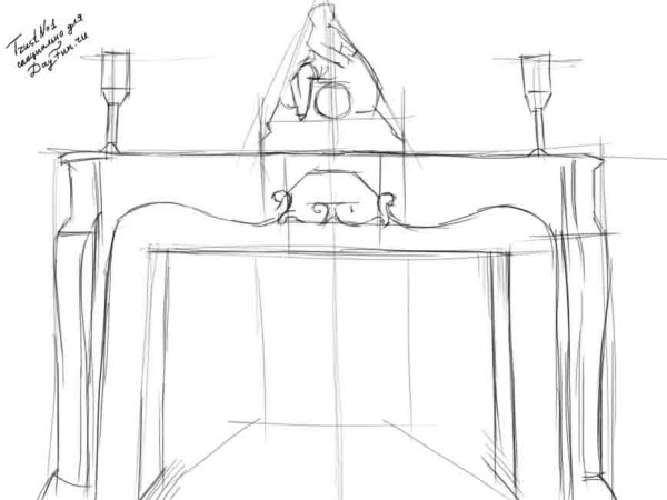 Камин раскраска