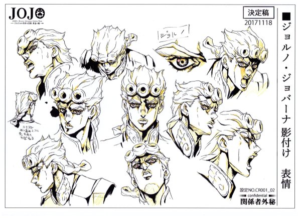Jojo character model Sheets лица