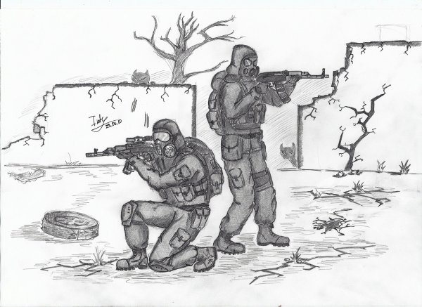 Сталкер рисунки легкие