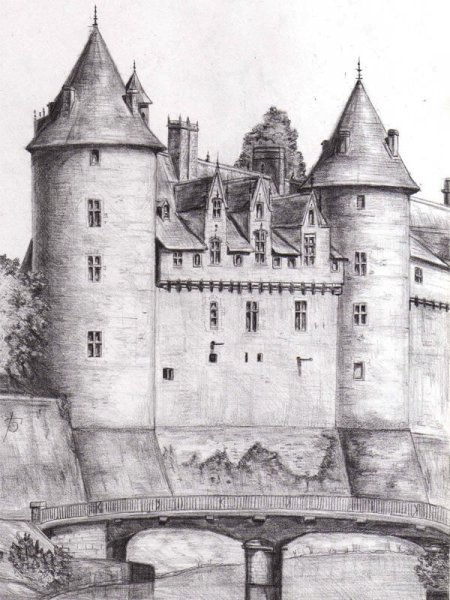 Замок в романском стиле рисунок