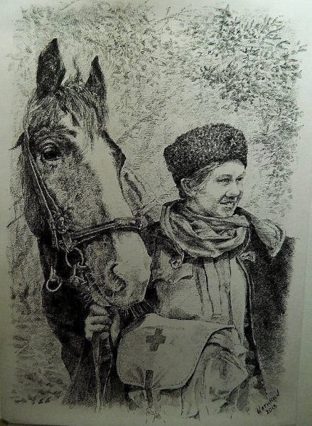 Раскраска Кубанский казак и казачка