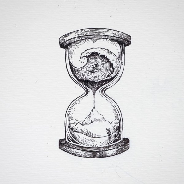 Песочные часы карандашом