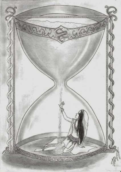 Песочные часы рисунок карандашом