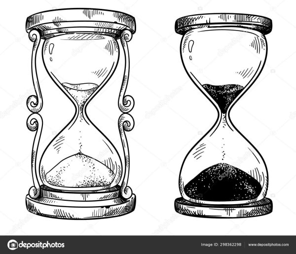 Песочные часы черно белые