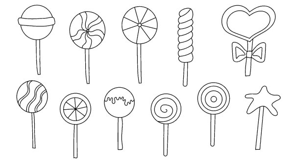 Раскраска леденец на палочке