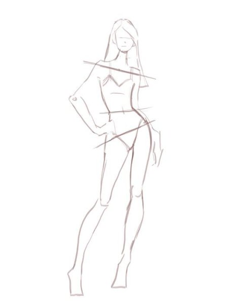 Фигура женщины схематично