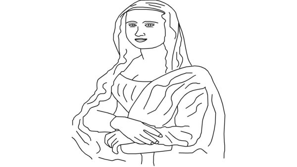 Раскраски картины Леонардо да Винчи Мона Лиза