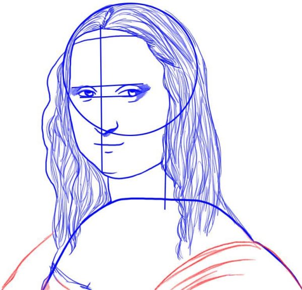 Леонардо да Винчи Мона Лиза карандашом