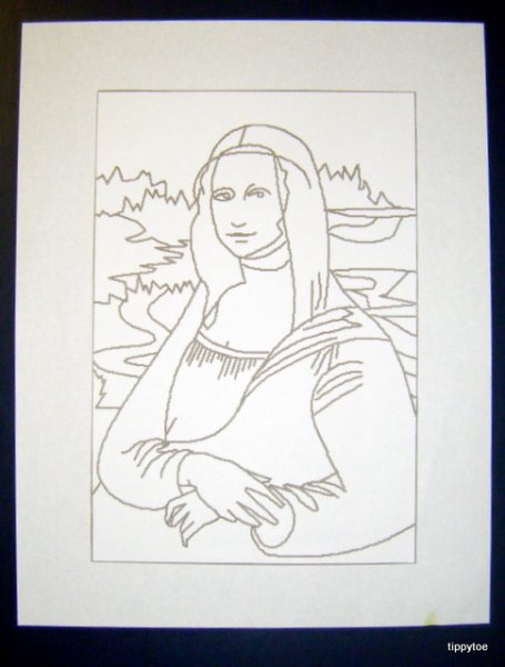 Картина Мона Лиза рисунки детей