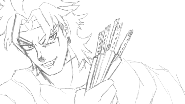 Джо Джо дио карандашом