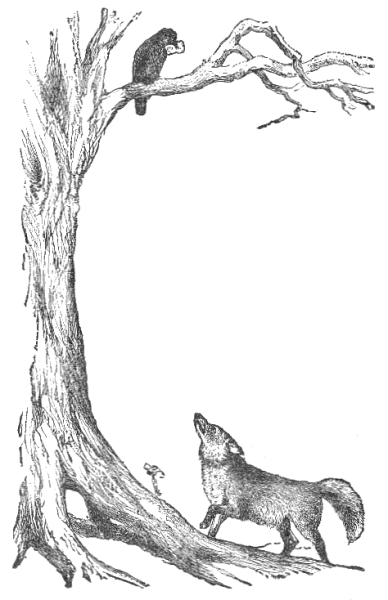 Иллюстрация к басне ворона и лисица карандашом