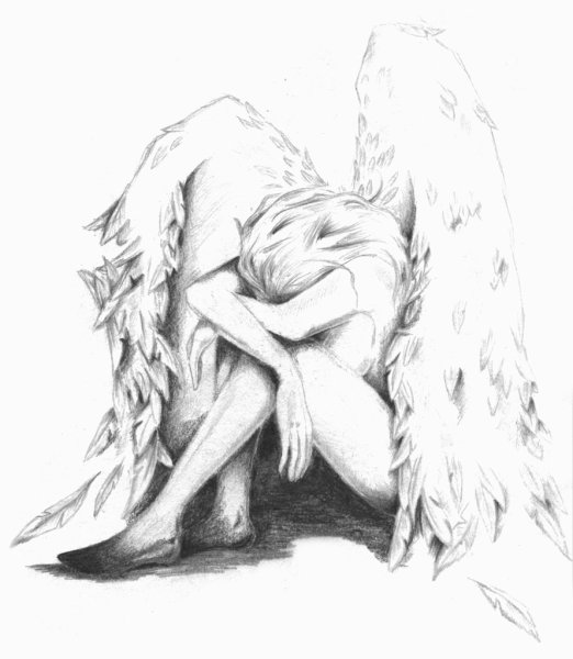 Ангел и демон карандашом