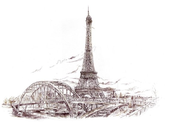 Париж рисунок
