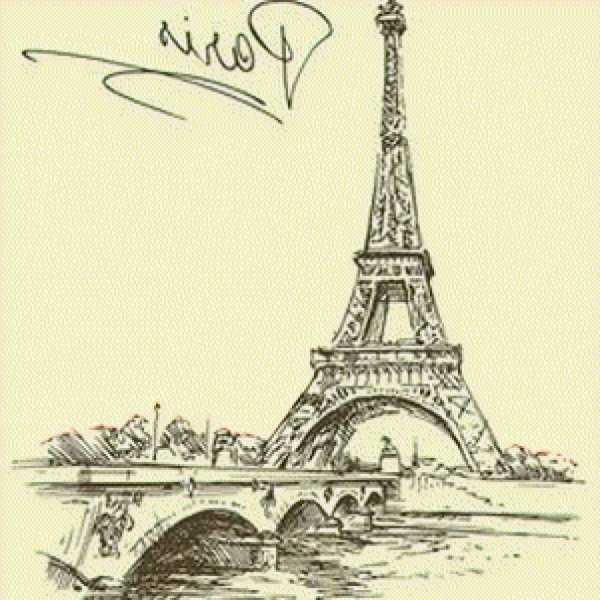 Скетч Париж Эйфелева башня