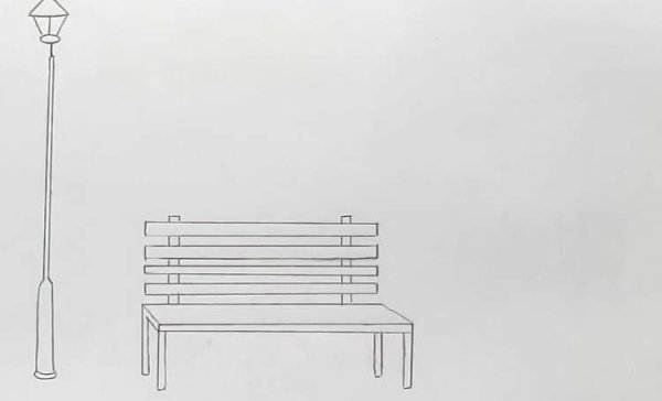 Лавочка карандашом
