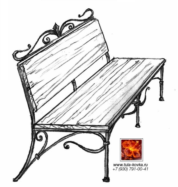 Скамейка в перспективе