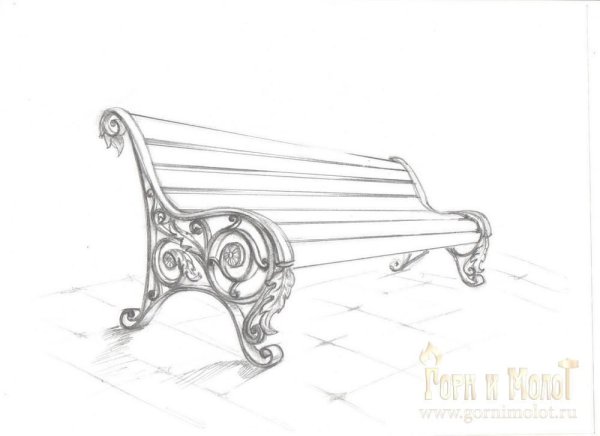 Лавочки ковка эскиз