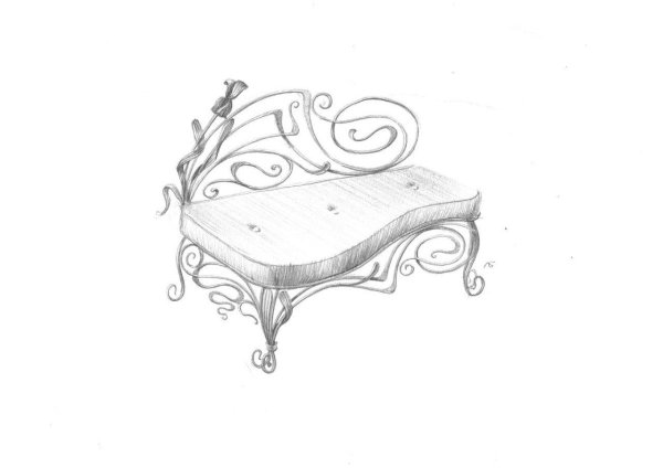 Скамья зарисовка