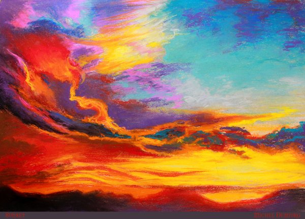 Пейзаж с низкой линией горизонта