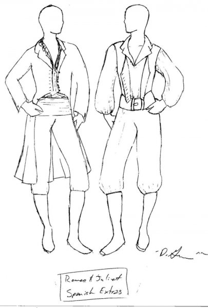 Эскиз костюма любой эпохи