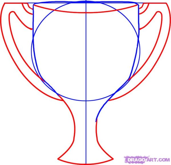 Нарисовать Кубок поэтапно