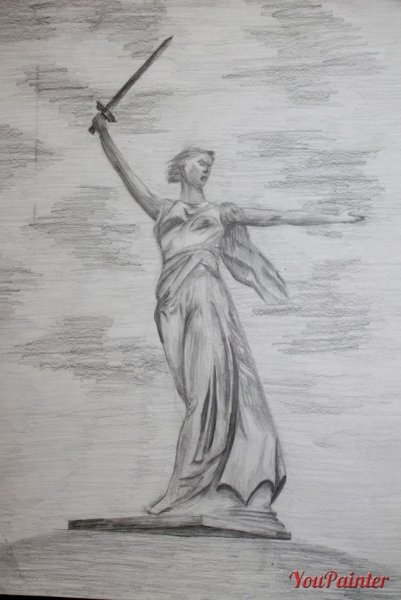 Мамаев Курган рисунок