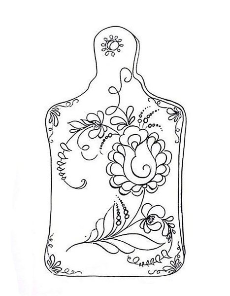 Гжельская роспись раскраска для детей