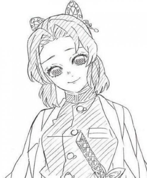 Раскраска клинок рассекающий демонов Шинобу