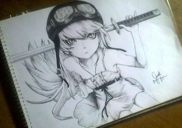 Шинобу карандашом