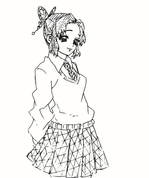 Раскраска клинок рассекающий демонов Шинобу