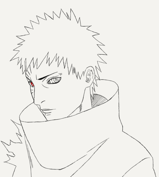 Как нарисовать Обито карандашом