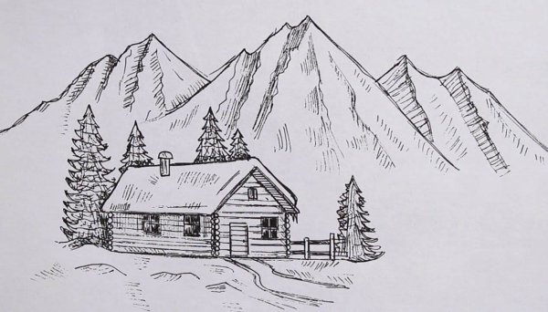 Пейзажи для срисовывания карандашом