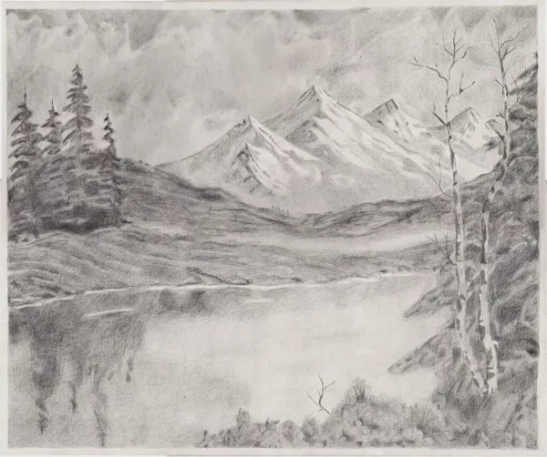 Пейзаж карандашом