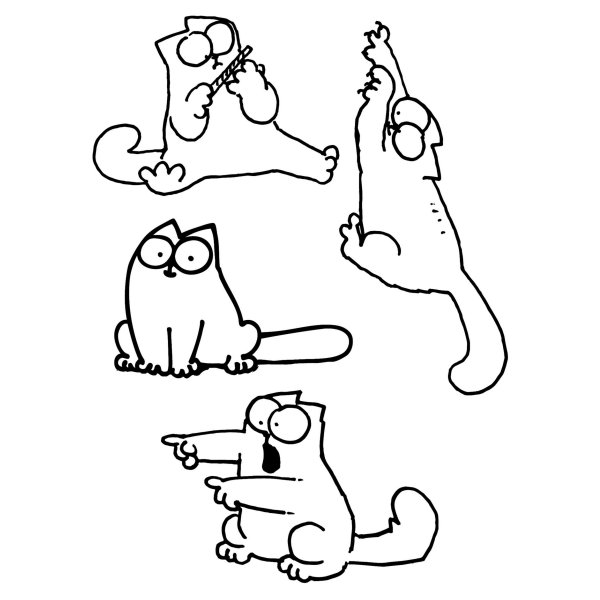 Кот Саймон для срисовки
