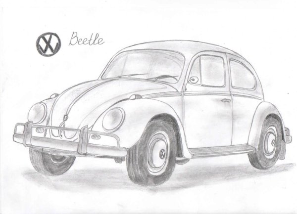 Рисунок автомобиля карандашом