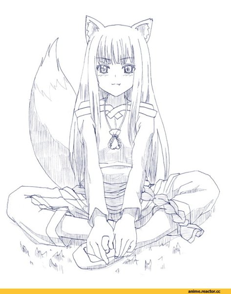 Раскраски аниме волчица и пряности