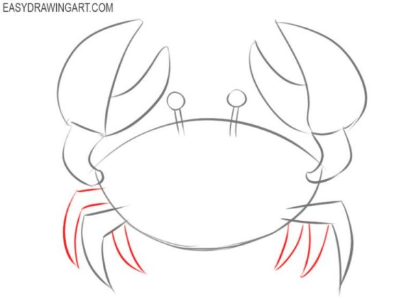 Нарисовать краба карандашом