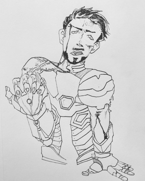 Тони Старк Железный человек рисунок